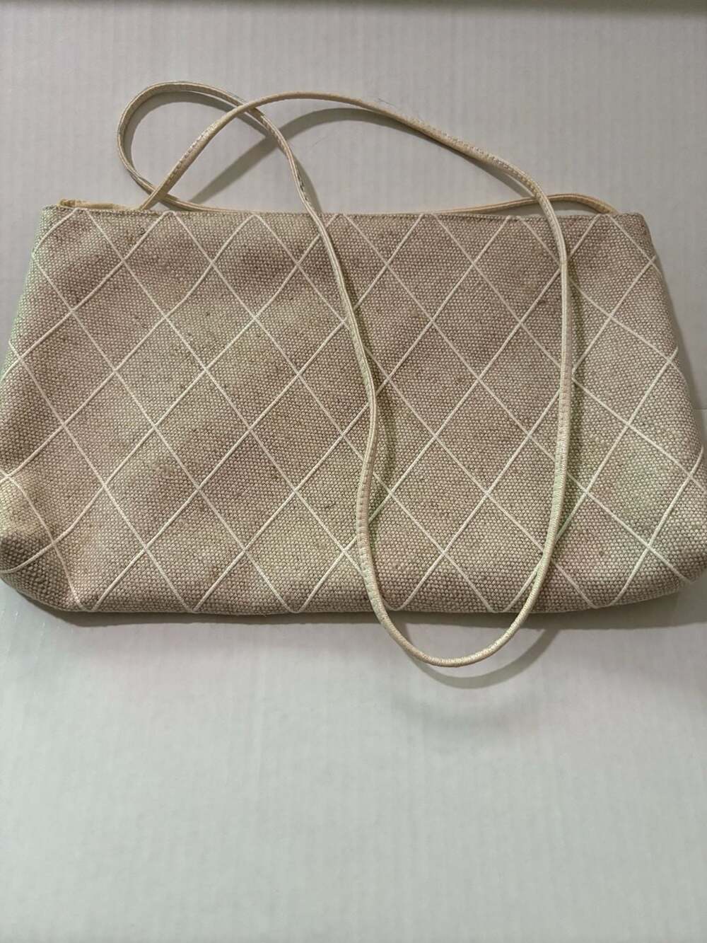 Vintage REVA Quilted Woven Crossbody Clutch Bag